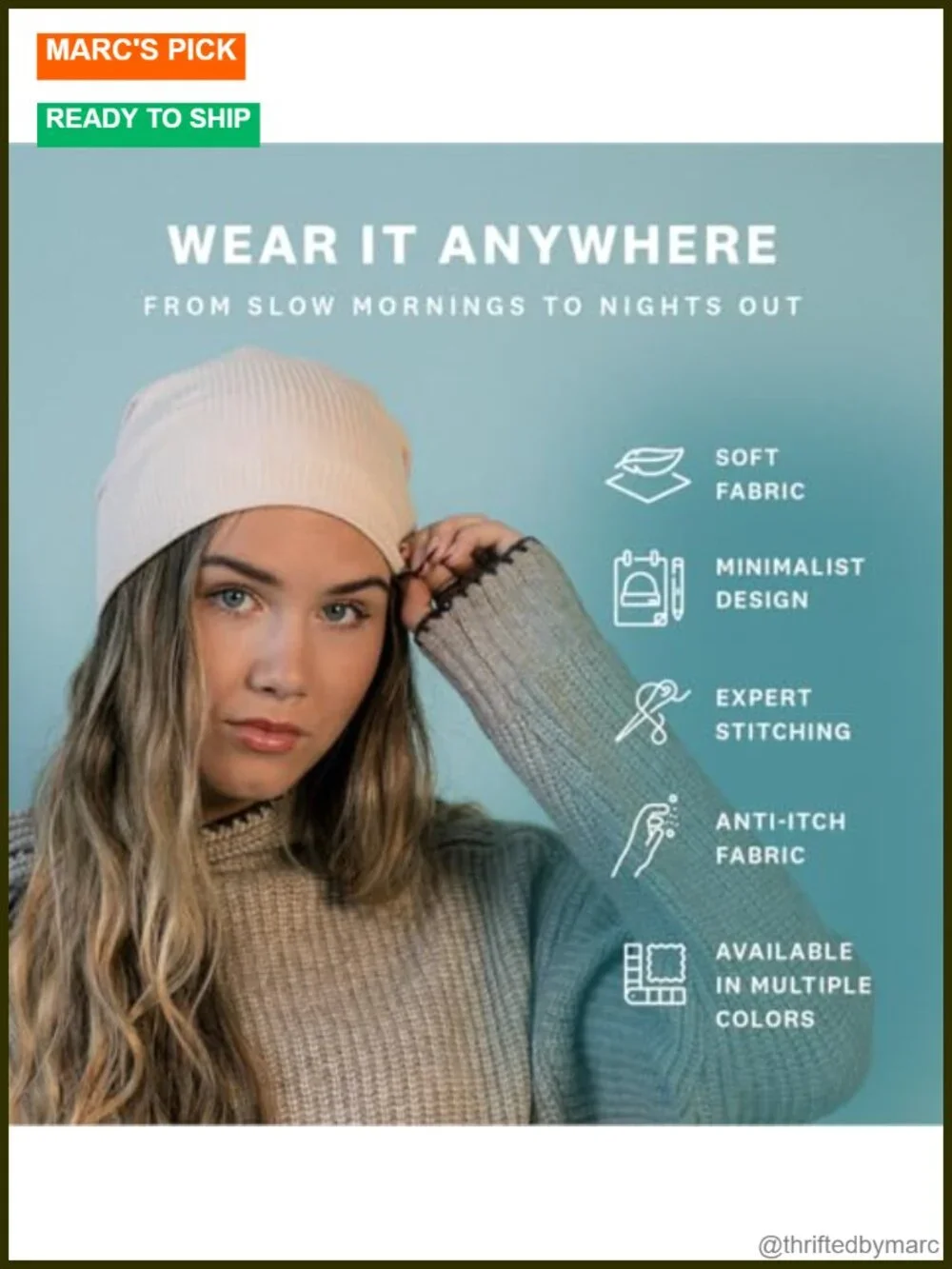 Lightweight Slouchy Beanie for Hair Loss & Sensitive Scalps - Soft Knit Hat